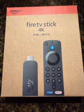 Amazon Fire TV Stick 4K streaming device, includes support for Wi-Fi 6, 8 GB